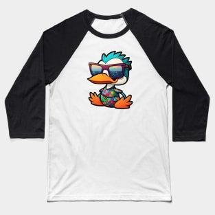 Retro Ruddy Duck Cartoon with Oversized Sunglasses Baseball T-Shirt